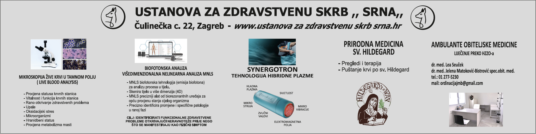 Informativni pano ustanove za zdravstvenu skrb Srna — Čulinečka c. 22, Zagreb